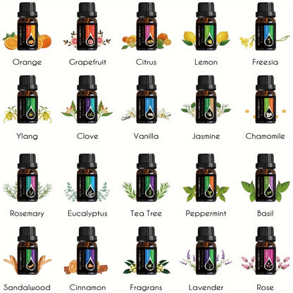 20pcs Essential Oil Set Lavender Eucalyptus Sweet Orange Lemon Massage Spa Aromatherapy Fragrance Oil
