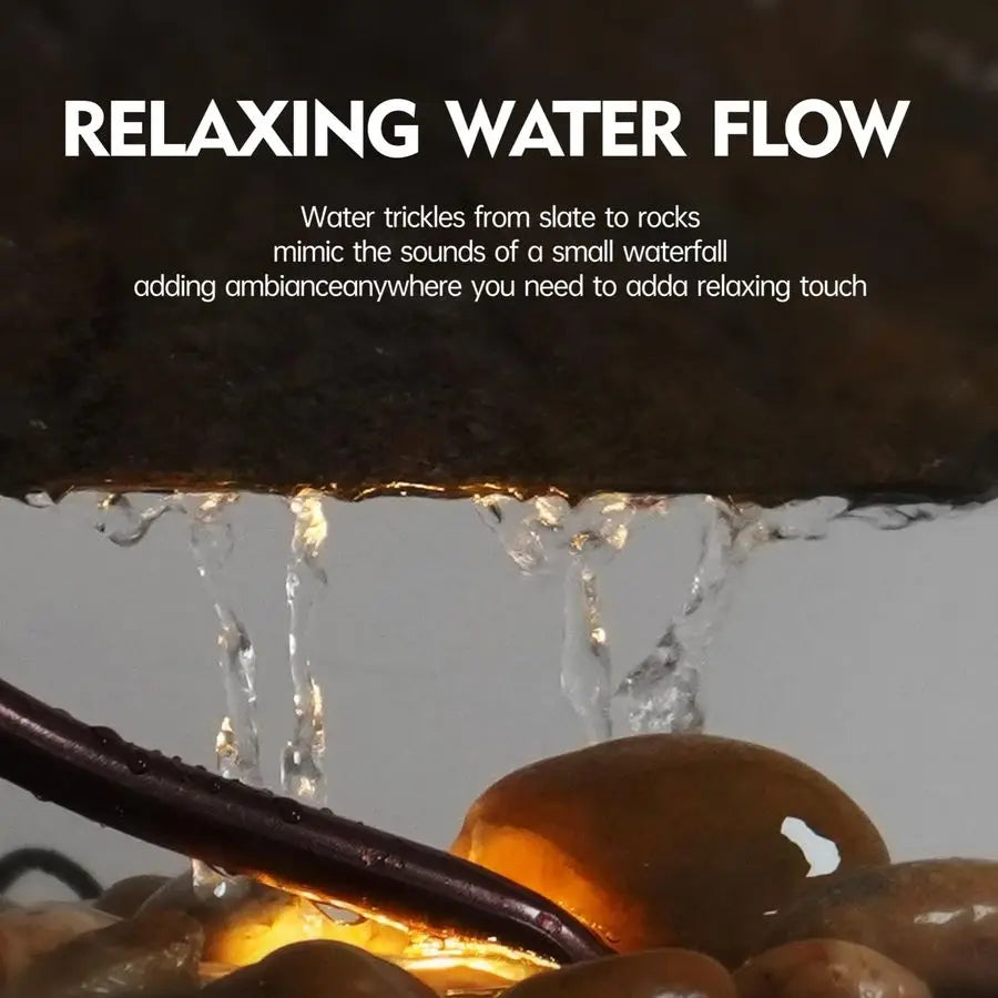 Tabletop Waterfall Moon Fountain, Soothing Rain Sound, Relaxing Meditation Fountain
