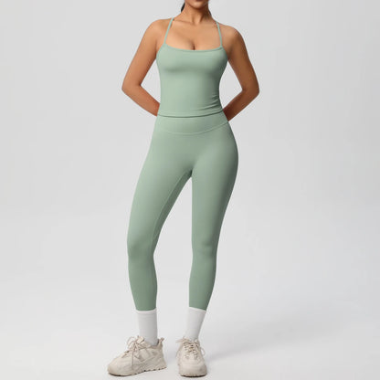 Halter Yoga Tummy Control Slimming Gym Suit