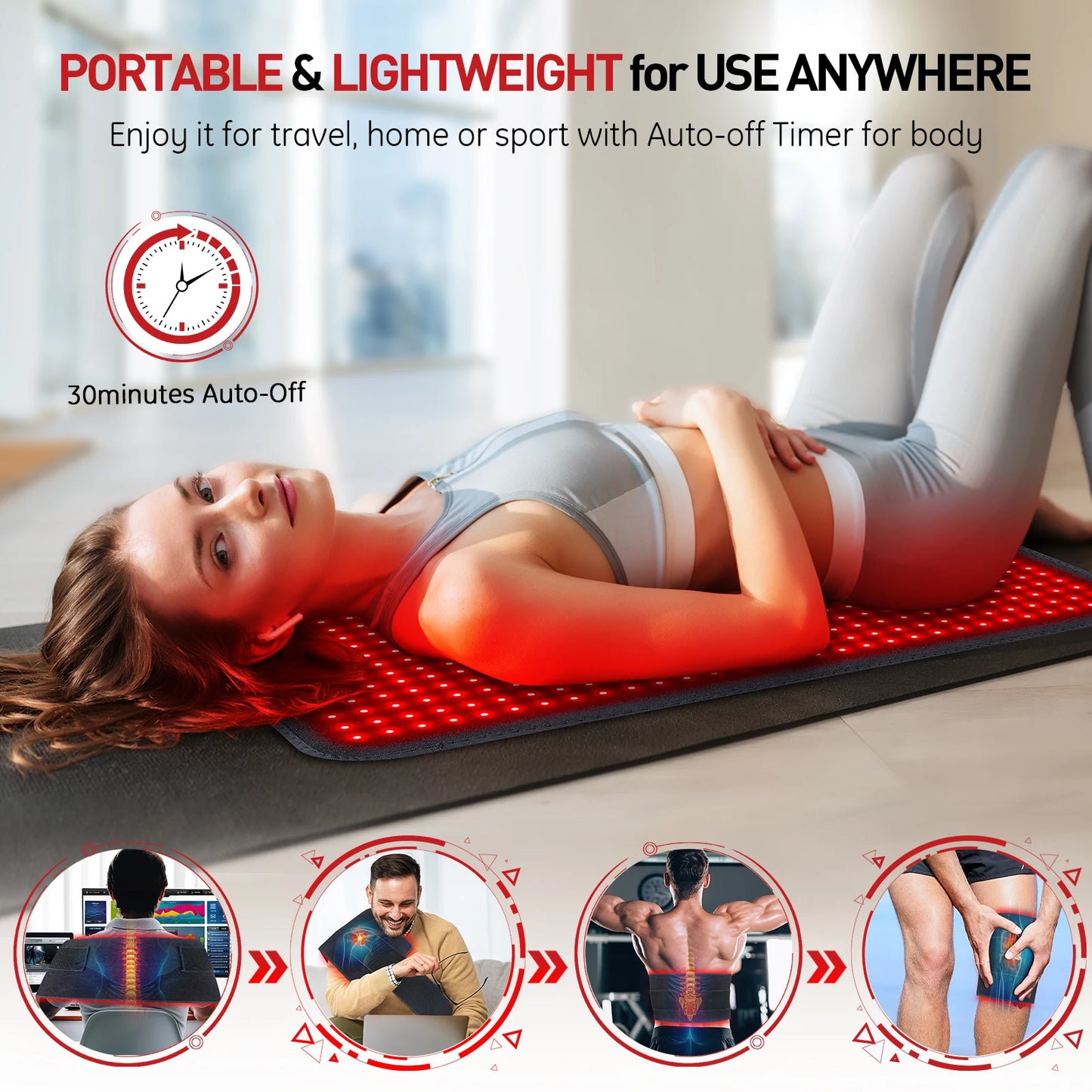 Infrared Light Heating Cushion Mat to Relax Waist Back Shoulder Muscle for Pain Relief