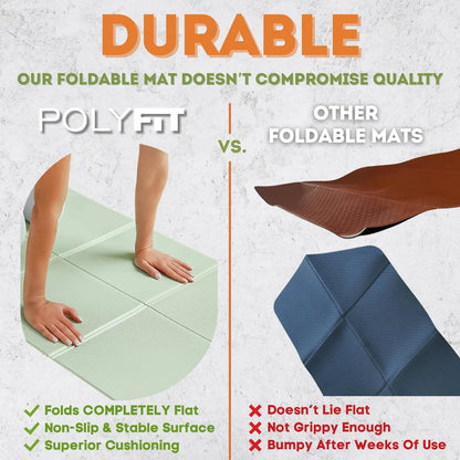 Foldable Yoga Mat - Lightweight Travel & Home Workout Mat for Stretching, Pilates